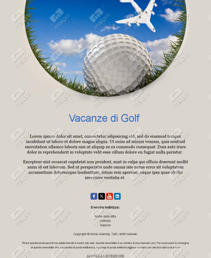 Template Email Academy Golf
