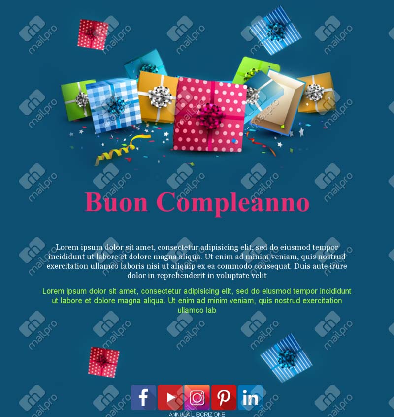 Template Email di Compleanno