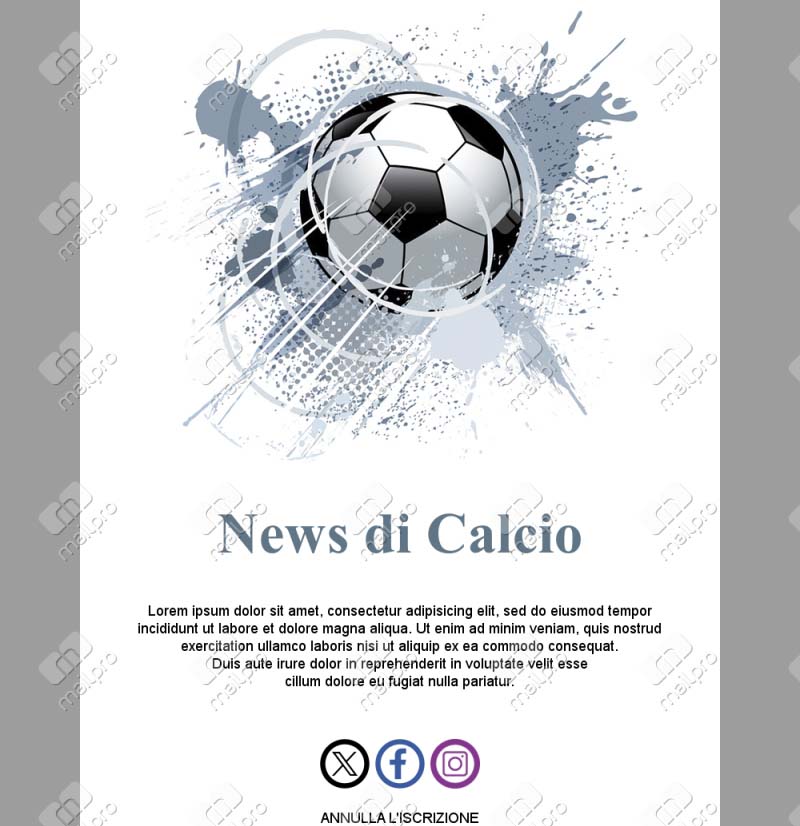 Template Email per il Calcio