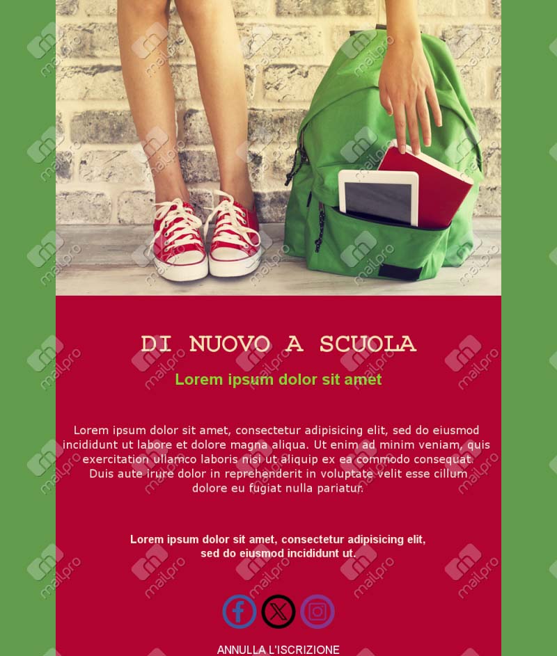 Template Email Layout Università	