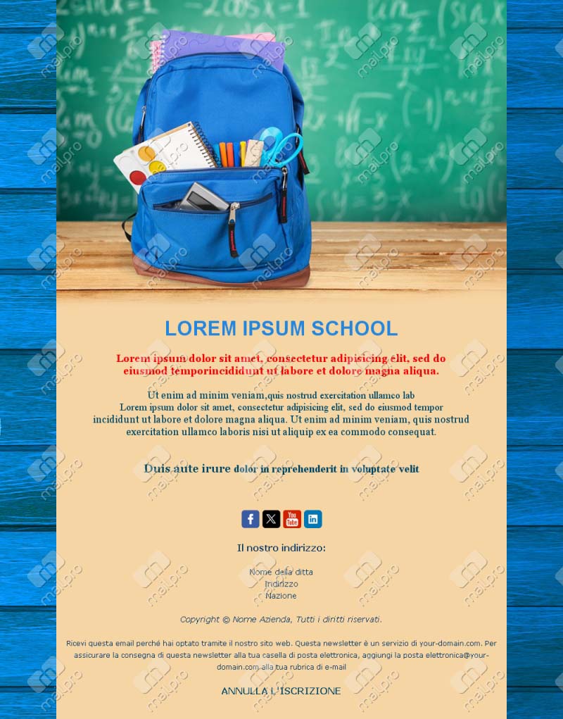 Template Email Aggiornamenti Educazione