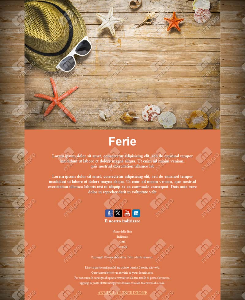 Email di Buone Vacanze