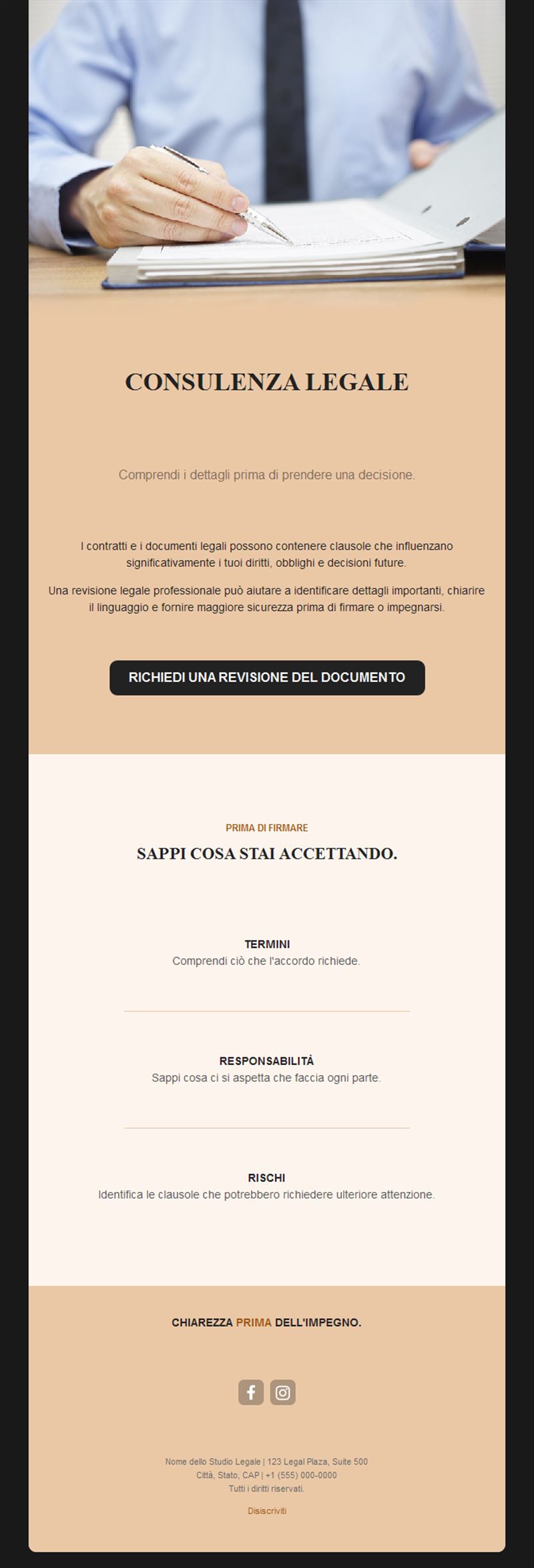 Email revisione dei contratti