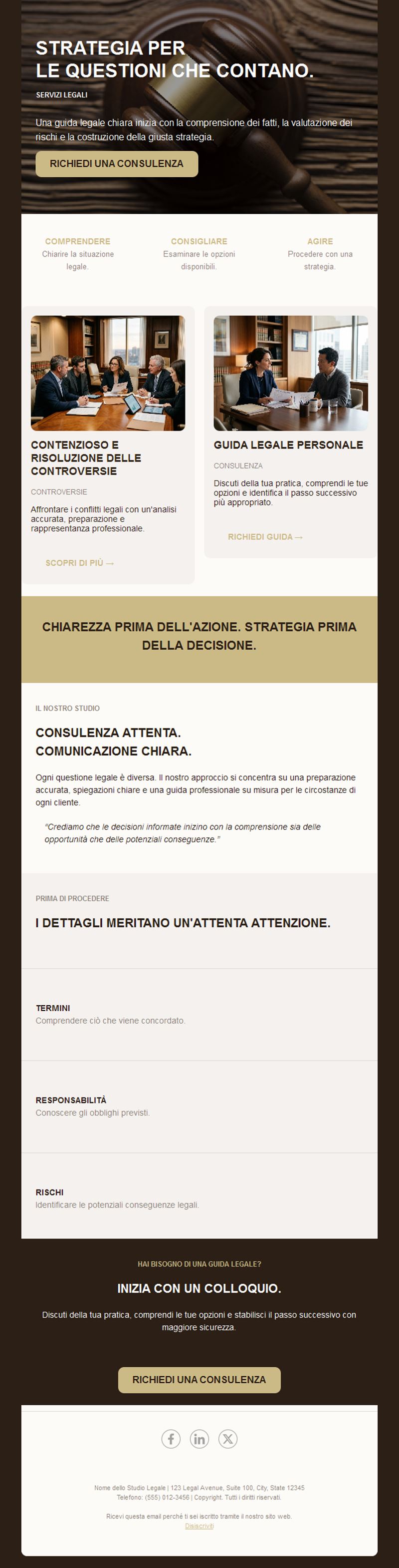 Newsletter di studio per contenziosi