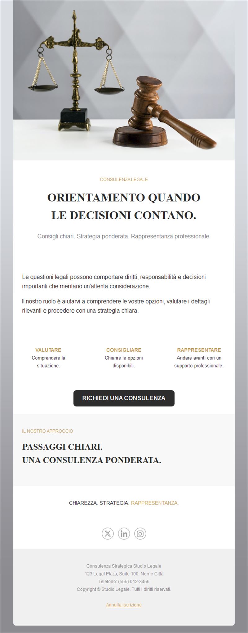 Email consulenza per studio legale