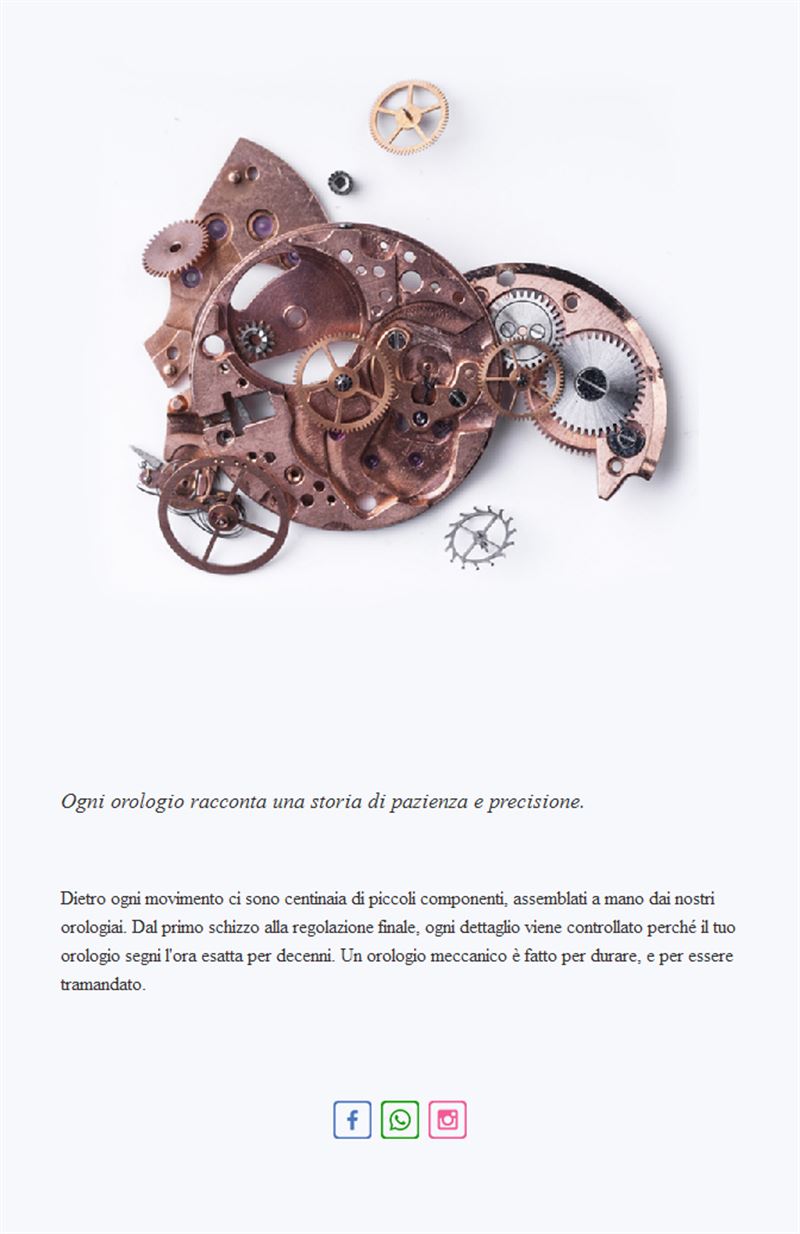 Email editoriale sui movimenti degli orologi