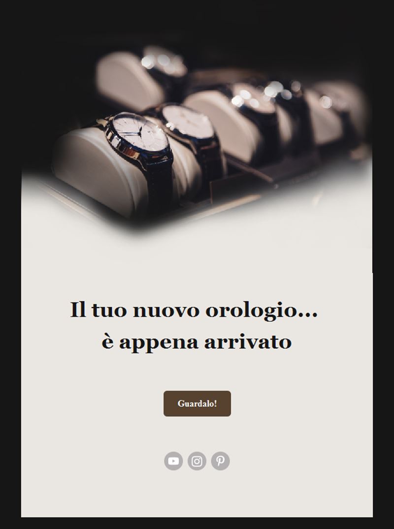 Email di consegna del nuovo orologio