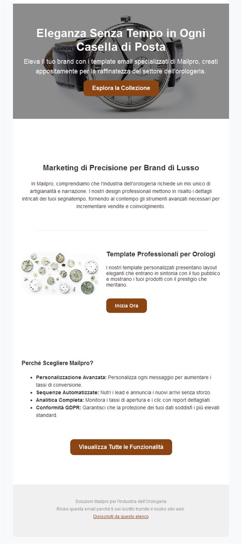 Email marketing per brand di orologi