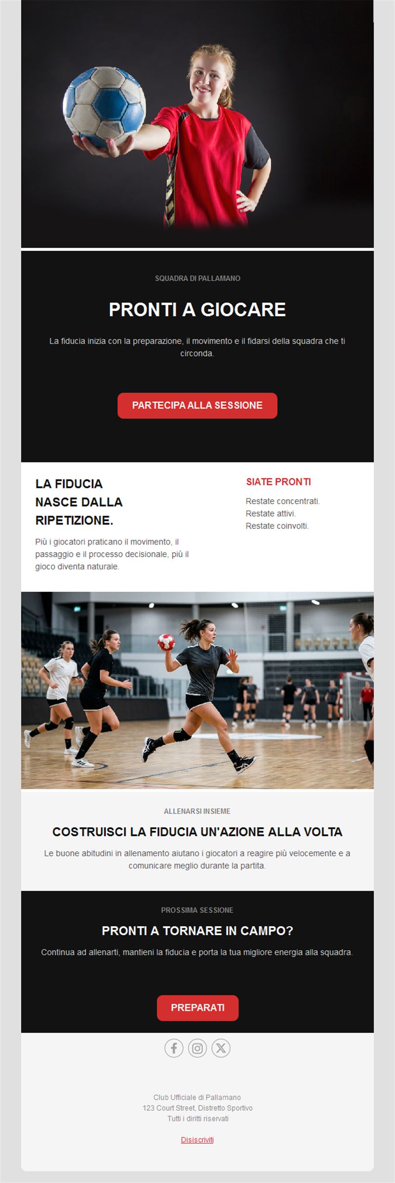 Handball Game Emails