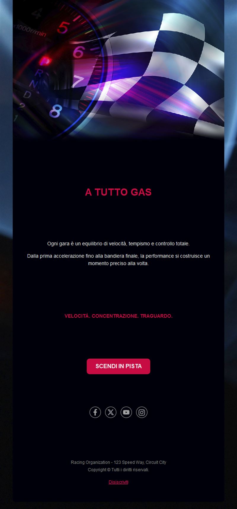 Email gare con bandiera a scacchi