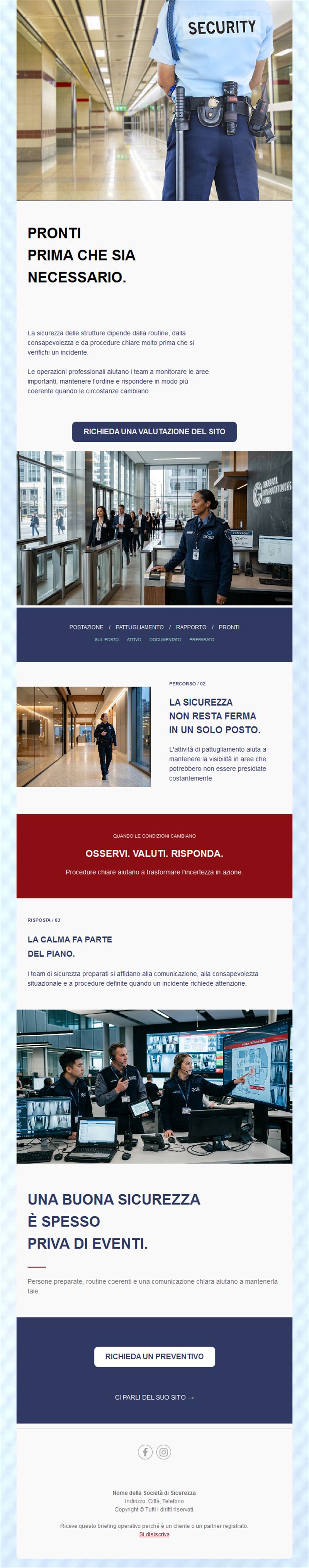Newsletter servizi di vigilanza
