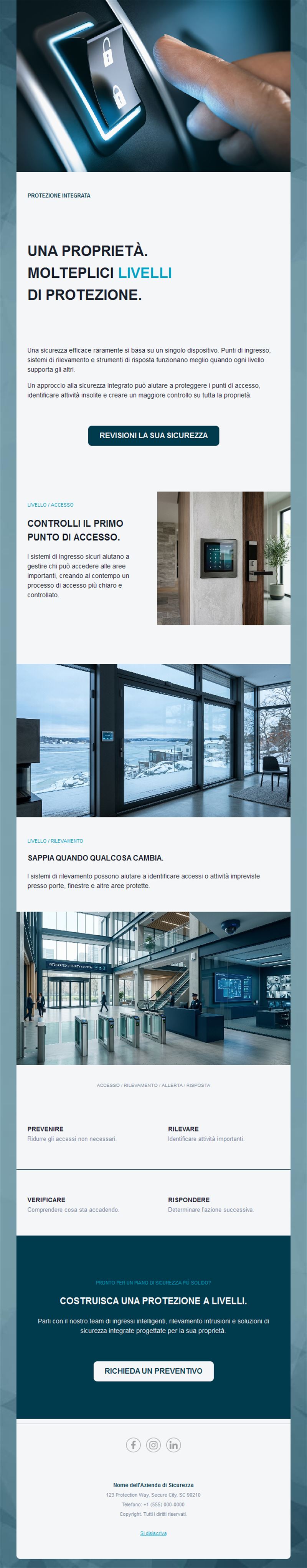 Email di sicurezza integrata degli immobili
