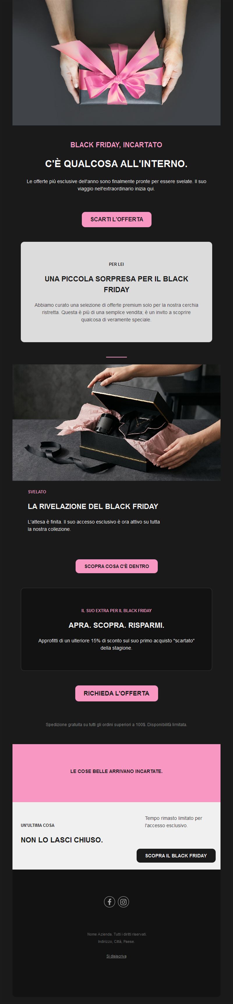 Email offerta sorpresa Black Friday