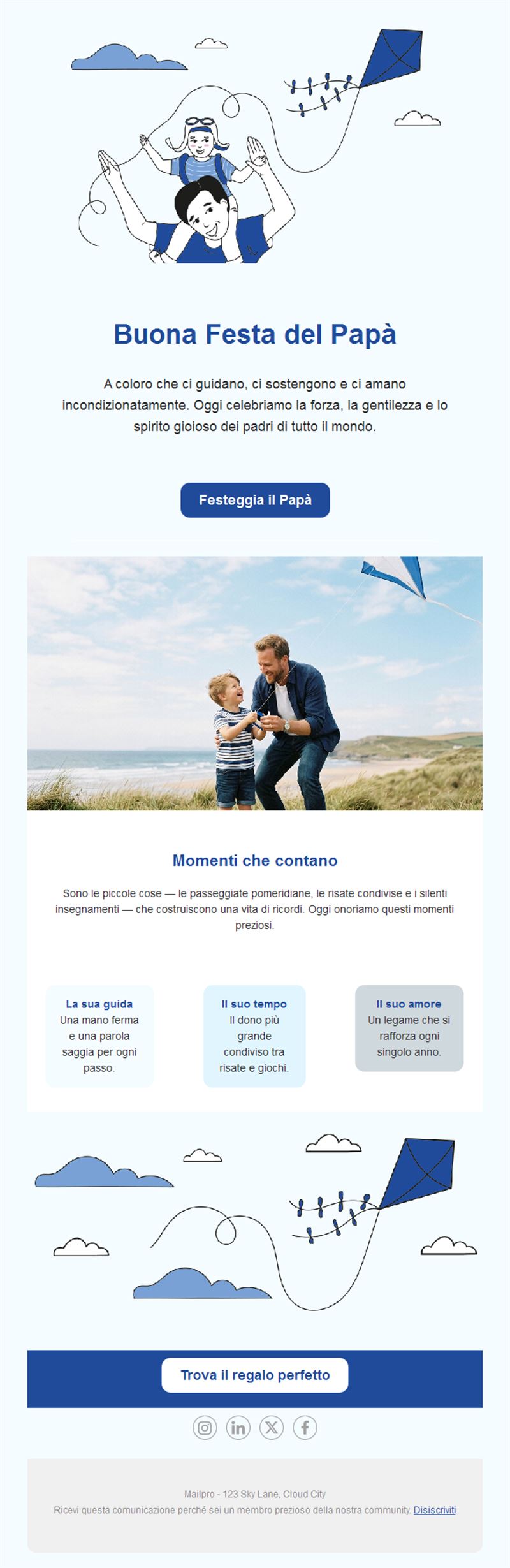 Auguri per la Festa del papà con aquilone