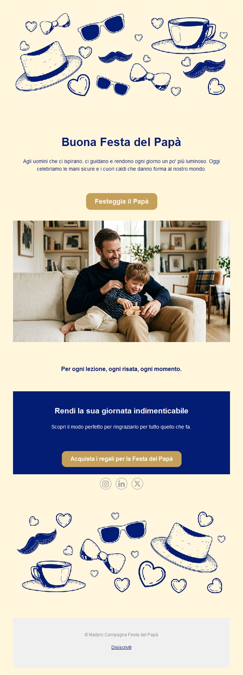 Email illustrata per la Festa del papà