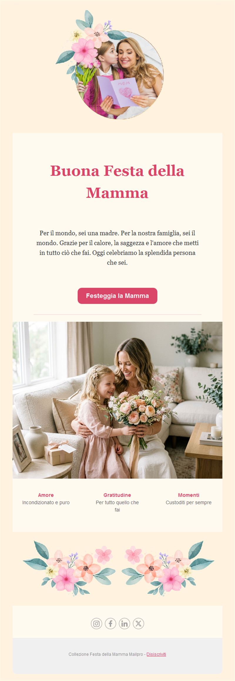 Email crema per la Festa della mamma
