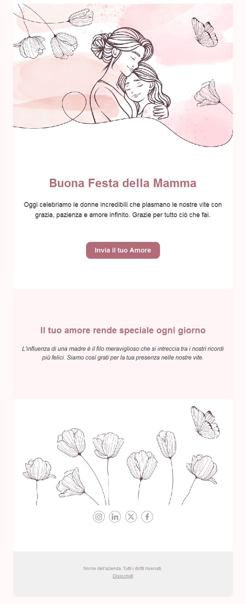 Email Festa della mamma con disegno a tratto
