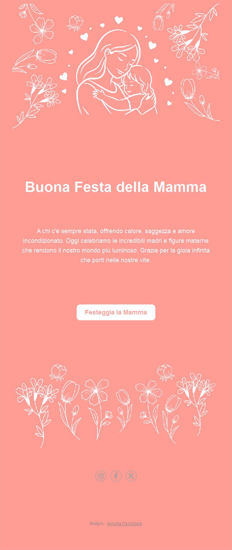 Email biglietto corallo per la Festa della mamma