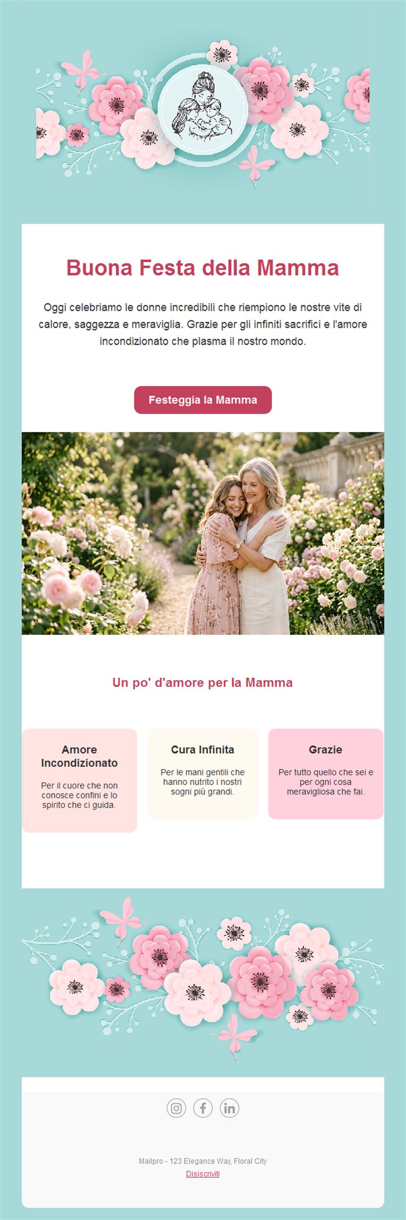 Email turchese per la Festa della mamma
