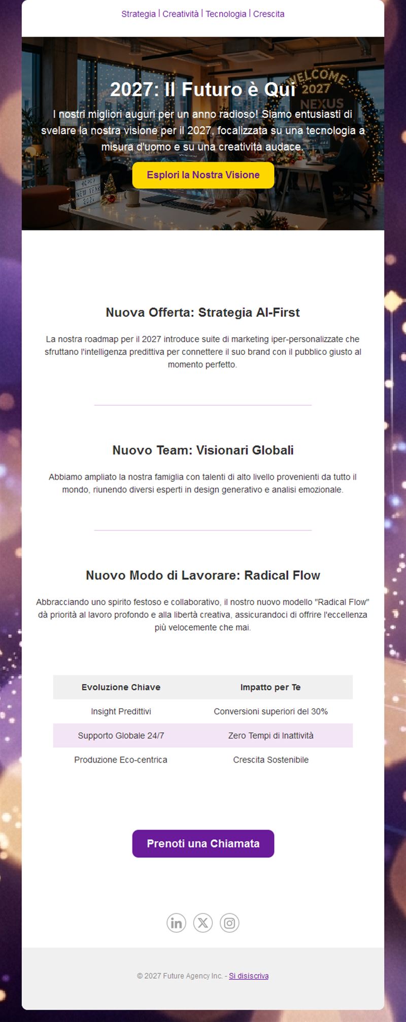 Email di Capodanno 2027 per agenzie e B2B