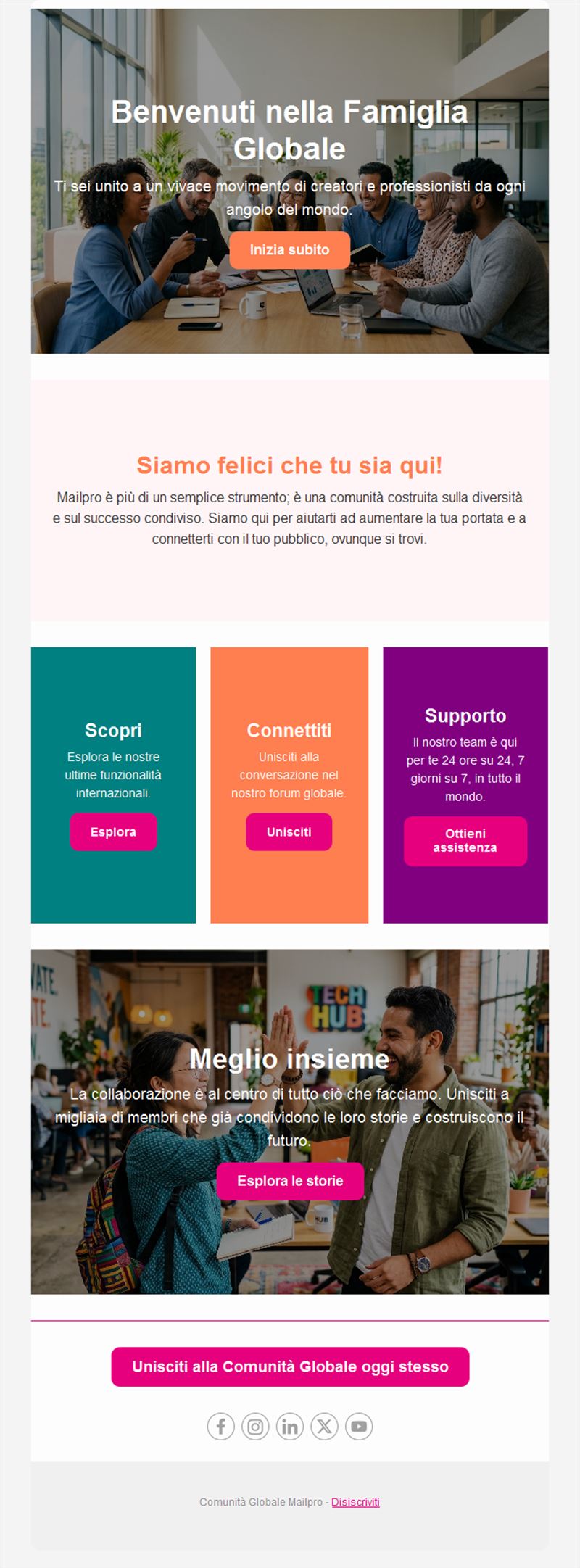 Welcome Email Updates