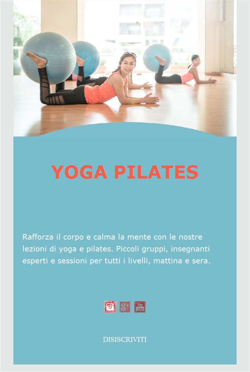 Email turchese di yoga e pilates