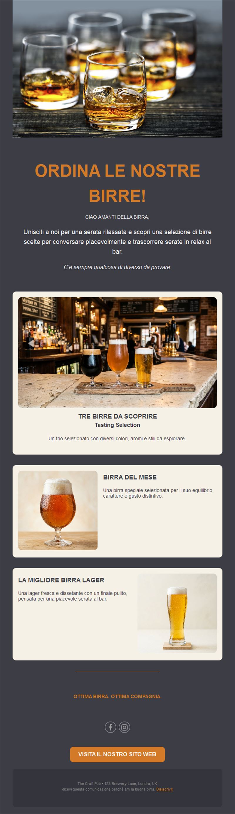 Email degustazione e birra del mese