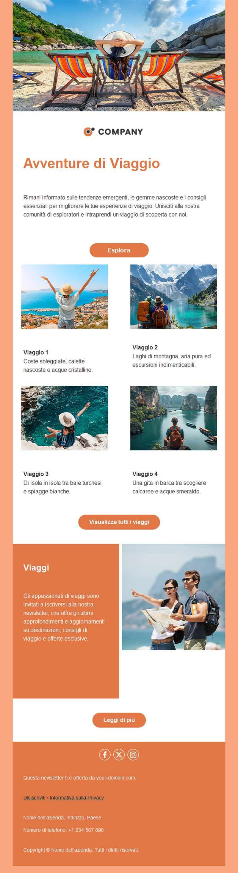 Newsletter di viaggi d'avventura