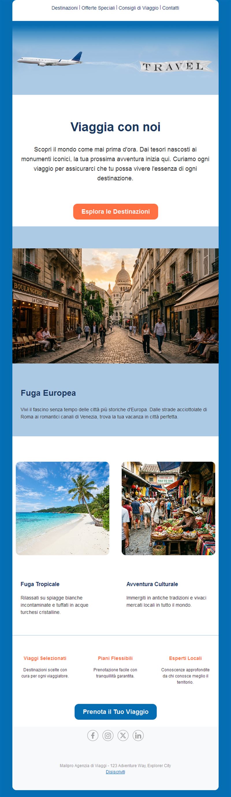 Email fuga in Europa
