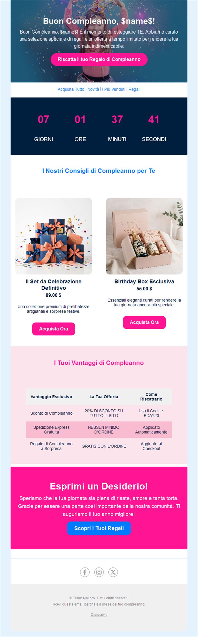 Birthday Greeting Email Layouts