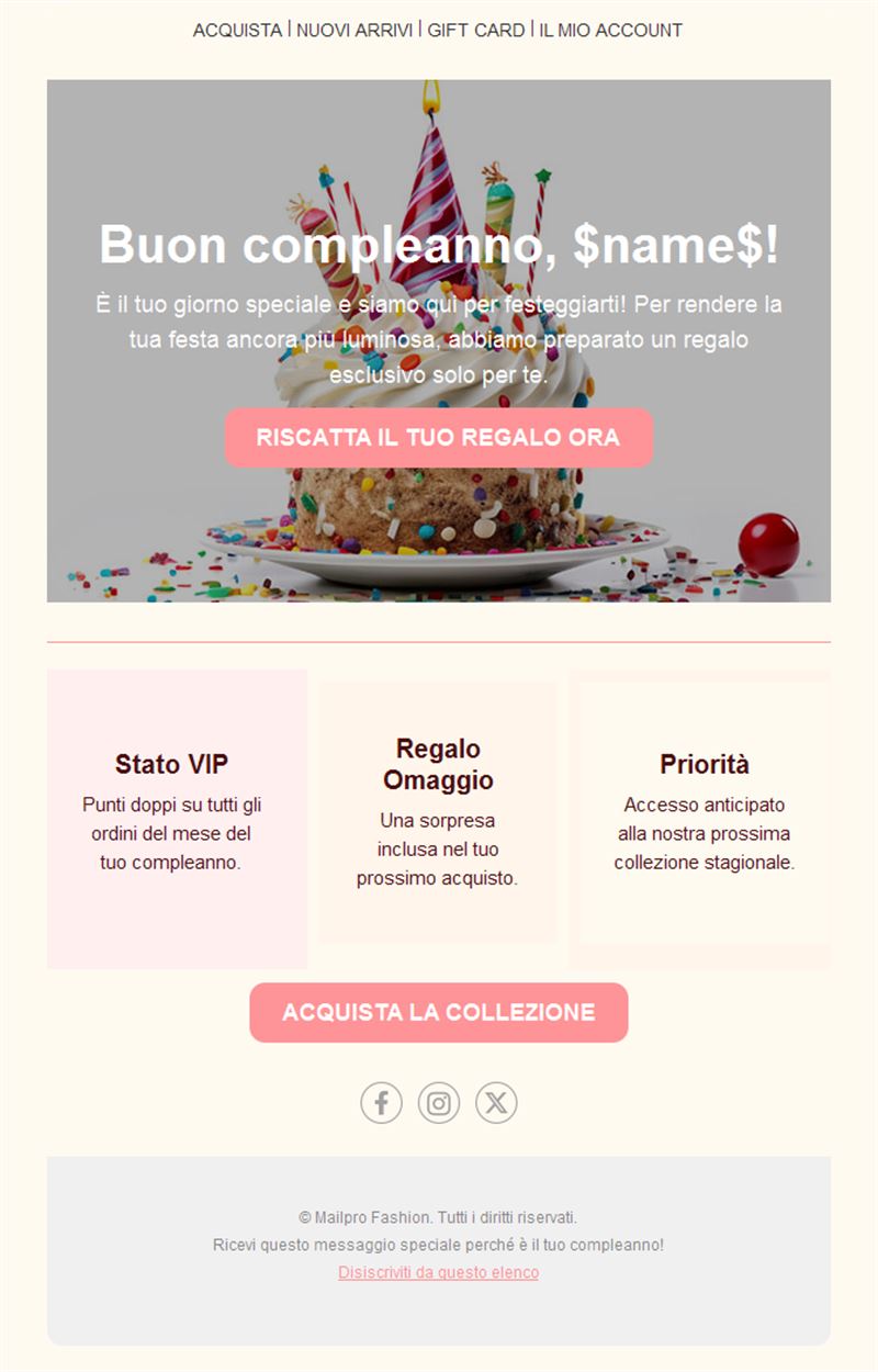 Loyalty Birthday Email Template