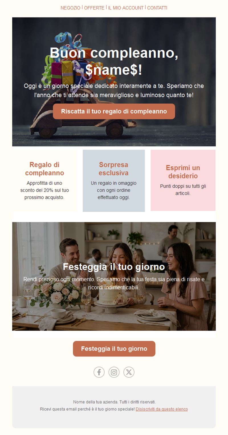 Personalized Birthday Email Template