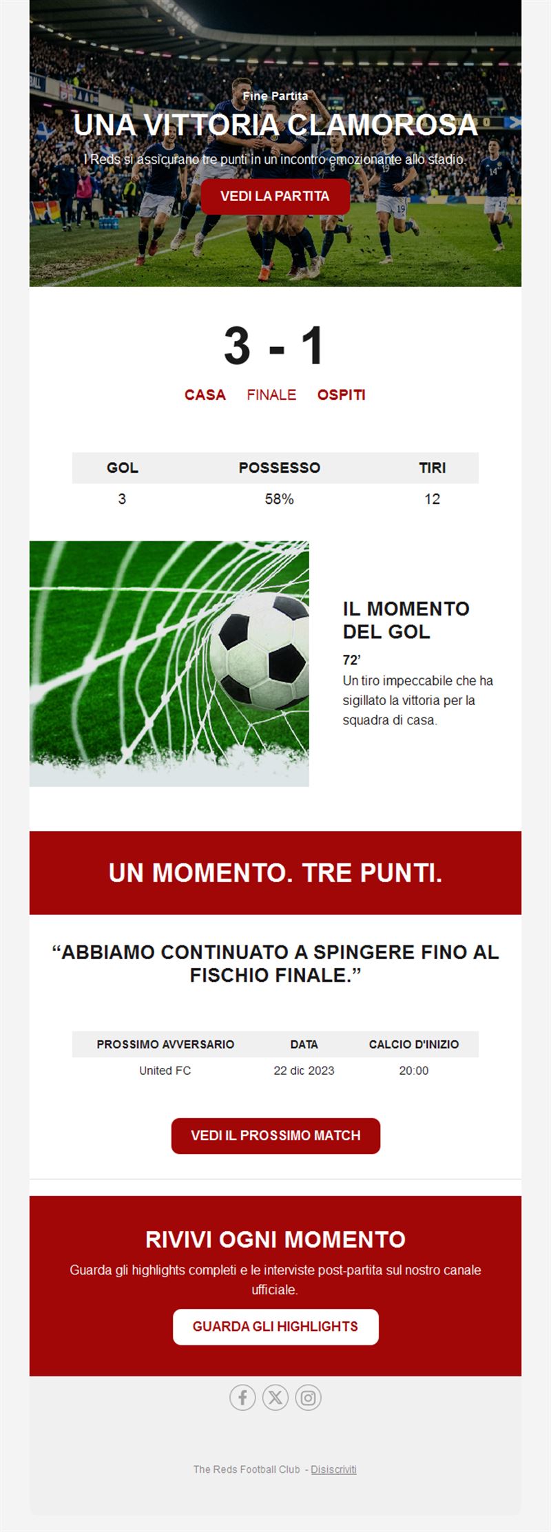 Game Day Email Templates