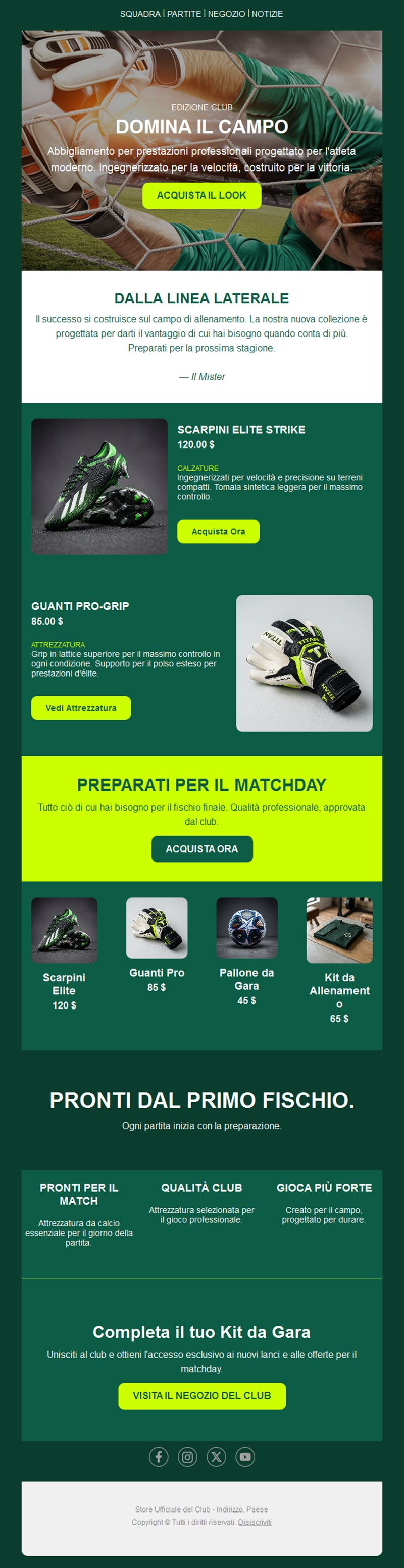 Soccer Club Email Updates
