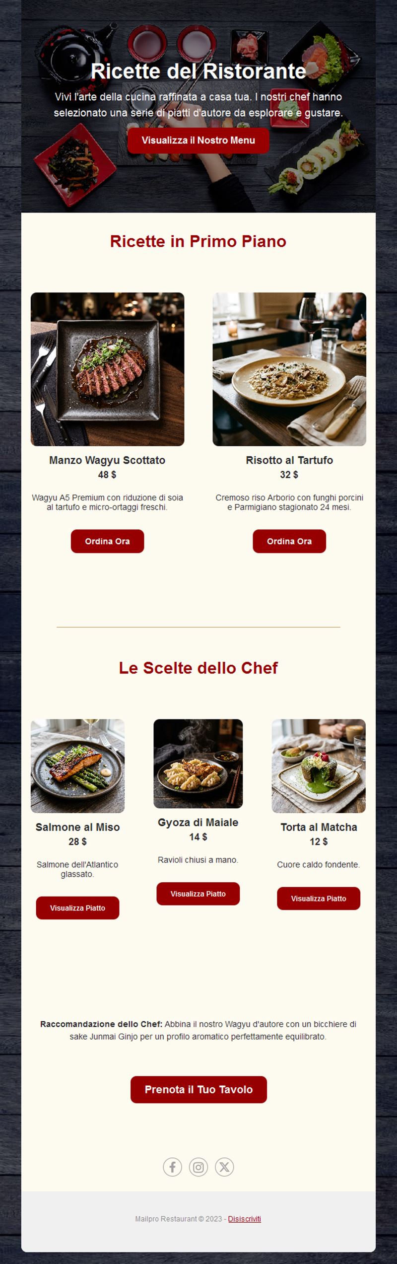 Restaurant Promotion Emails