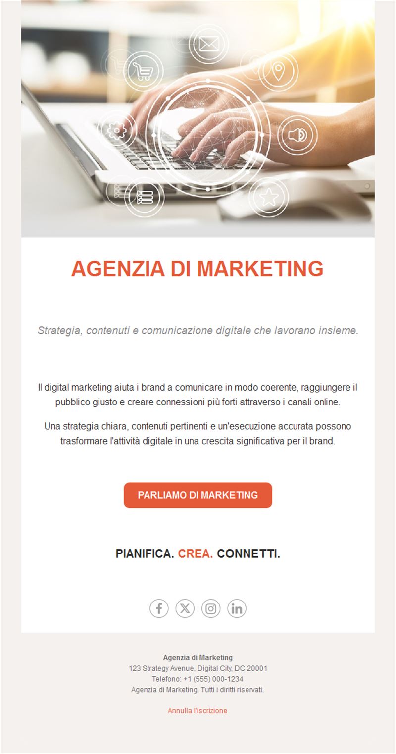 Email di agenzia di comunicazione digitale