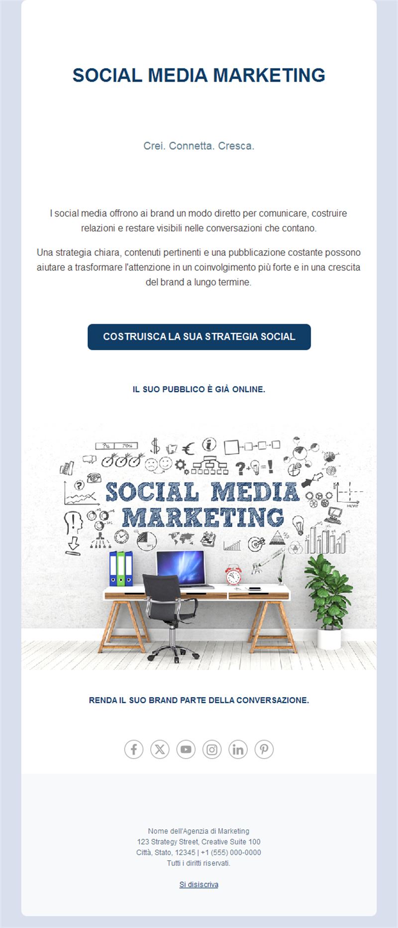 Email di agenzia di social media marketing