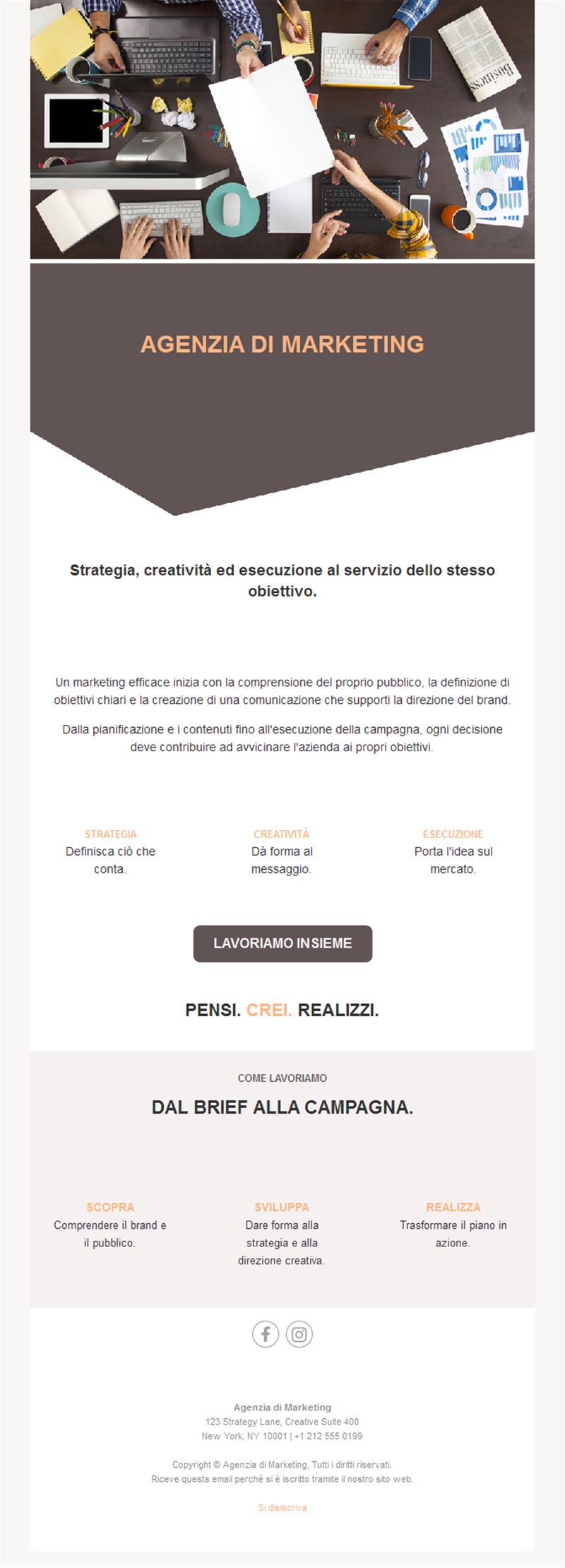 Email di agenzia dal brief alla campagna