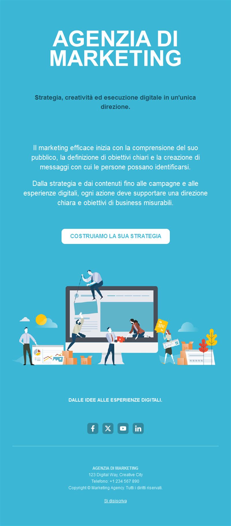 Email blu di agenzia di marketing