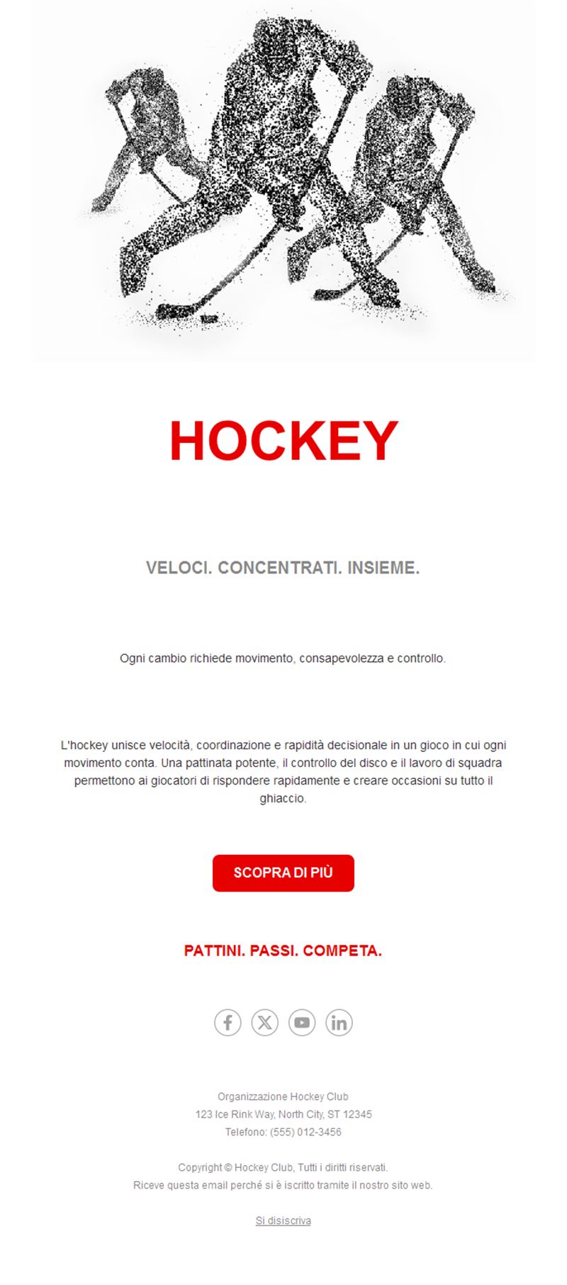 Email minimal di hockey su ghiaccio