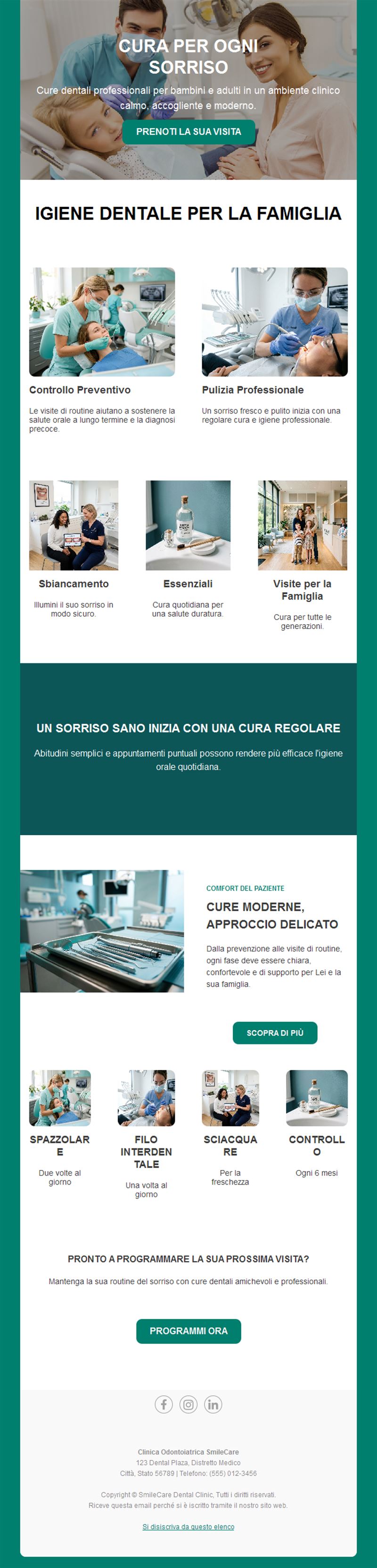 Newsletter di odontoiatria per famiglie