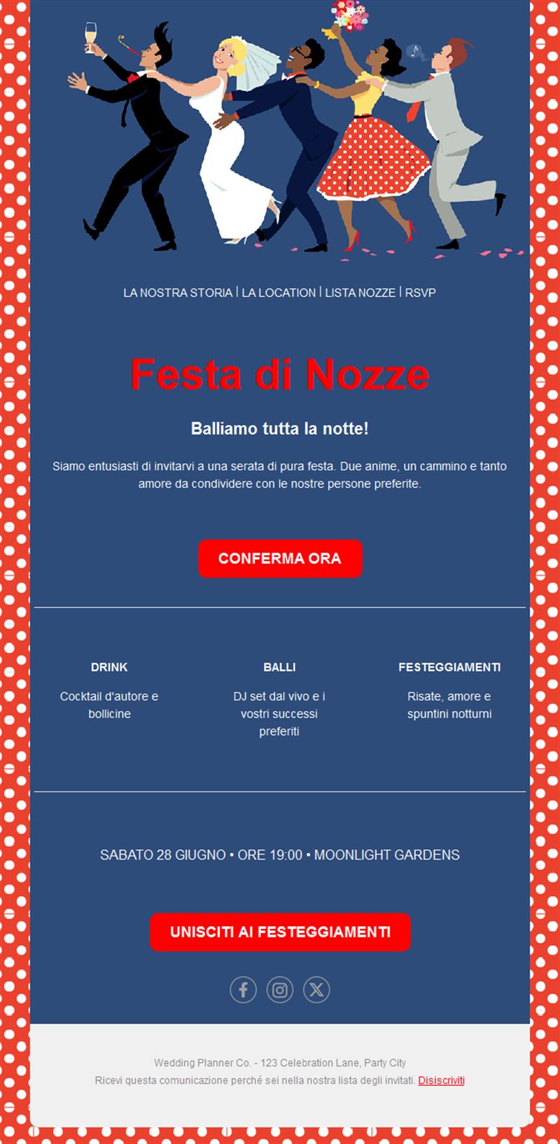 Invito alla festa di nozze con RSVP