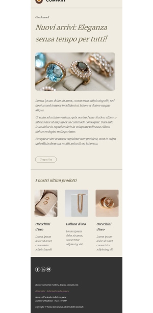 Modello Email Gioielli Elegante