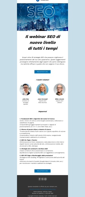 Template Email di Invito a Evento per Clienti