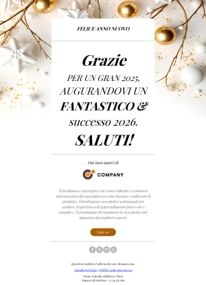 Auguri di Capodanno Email Template 2026