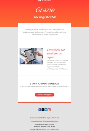 Template Email di Ringraziamento