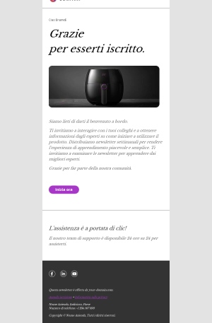 Template Email di Ringraziamento