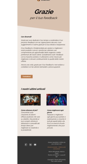 Grazie per essere con noi