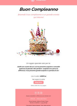 Template Email di Compleanno Personalizzato