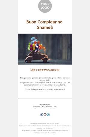 Idee di Template Email di Compleanno